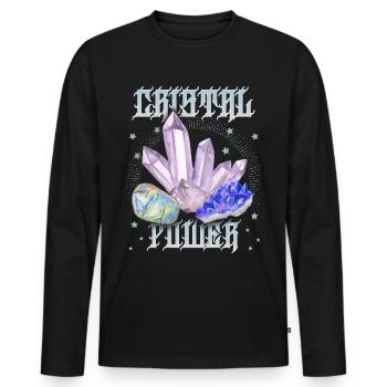 Crystal Crystal-Power Healing Esoteric Crystals - Men's Premium Organic Long Sleeve Shirt - black - Front - Nico (187cm)