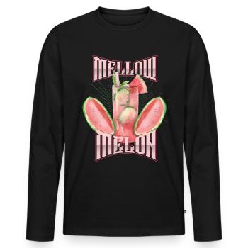 Melon, pastèque, cocktail de melon, Dire - T-shirt manches longues Premium bio Homme - noir - Devant - Nico (187cm)