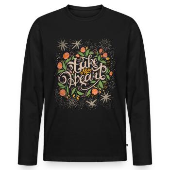 Saying Valentine's Day, Wedding, Wedding Typography - Men's Premium Organic Long Sleeve Shirt - black - Front - Nico (187cm)