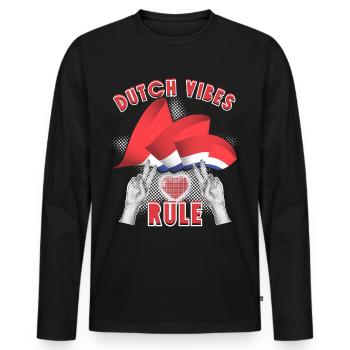 Netherlands, Dutch-Vibes-Rule, Holland Spruch - Men's Premium Organic Long Sleeve Shirt - black - Front - Nico (187cm)