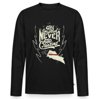 Spruch für Künstler Künstlerin Maler und Zeichner - Männer Premium Bio Langarmshirt - Schwarz - Vorne - Nico (187cm)