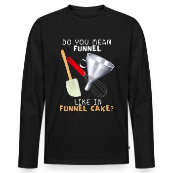 Cake Funnel Cake fried cake American - Men's Premium Organic Long Sleeve Shirt - black - Front - Nico (187cm)