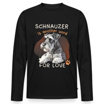 Lustiger Schnauzer, Schnauzer-Terrier, Spruch - Männer Premium Bio Langarmshirt - Schwarz - Vorne - Nico (187cm)
