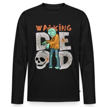 Zombiemonster Zombie Tod lustiger Spruch Halloween - Männer Premium Bio Langarmshirt - Schwarz - Vorne - Nico (187cm)