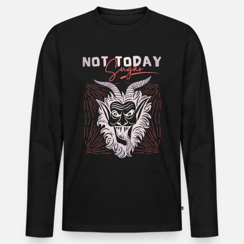 Teufel-Devil, lustiger Spruch Not-Today-Satan - Männer Premium Bio Langarmshirt - Schwarz