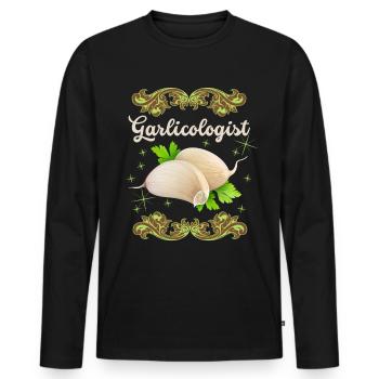 Ail, drôle de Spuch, Abondologue - T-shirt manches longues Premium bio Homme - noir - Devant - Nico (187cm)