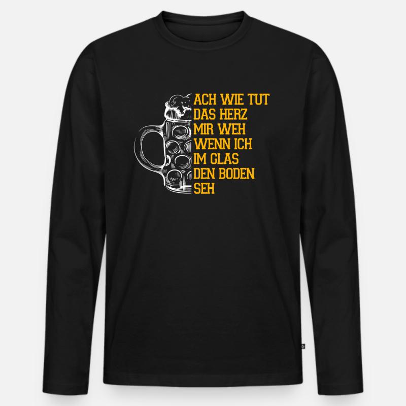 Bier Spruch Maßkrug Maßbier - Männer Premium Bio Langarmshirt - Schwarz