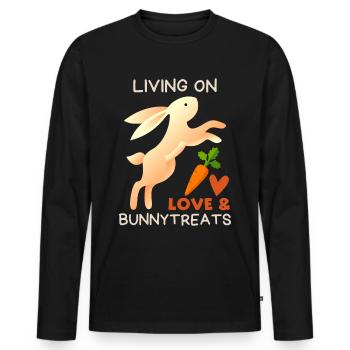 Lapin, lapin disant amour-amour Saint-Valentin - T-shirt manches longues Premium bio Homme - noir - Devant - Nico (187cm)