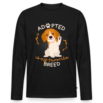 Adopted-Is-My-Favorite-Breed, Adolescent Dog - Men's Premium Organic Long Sleeve Shirt - black - Front - Nico (187cm)
