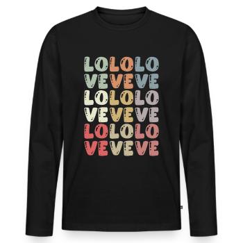 Saint-Valentin Typographie de mariage Amour Amour - T-shirt manches longues Premium bio Homme - noir - Devant - Nico (187cm)