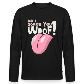 Trame! Drôle de dicton pour les propriétaires de chiens Halloween - T-shirt manches longues Premium bio Homme - noir - Devant - Nico (187cm)