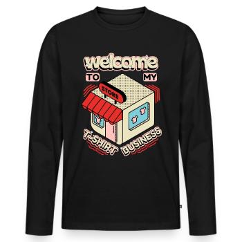 T-Shirt-Business, Geschäft, Spruch - Männer Premium Bio Langarmshirt - Schwarz - Vorne - Nico (187cm)