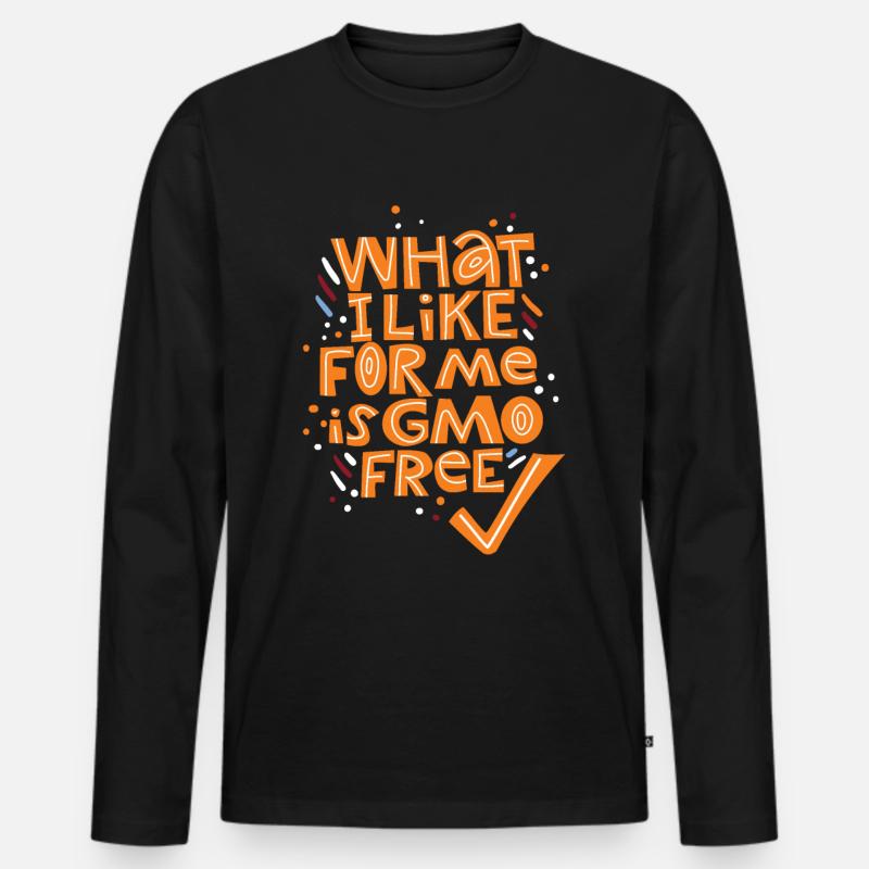 Lebensmittel ohne Gentechnik, GMO-Technik, Spruch - Männer Premium Bio Langarmshirt - Schwarz