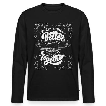 Valentine's Day Saying Typography Friends Love - Men's Premium Organic Long Sleeve Shirt - black - Front - Nico (187cm)