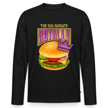 Burger-Cheeseburger Spruch Hamburger-Royale - Männer Premium Bio Langarmshirt - Schwarz - Vorne - Nico (187cm)
