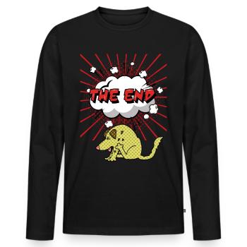 Comic-Dog, Comic-Hund, lustiger Comicstrip - Männer Premium Bio Langarmshirt - Schwarz - Vorne - Nico (187cm)