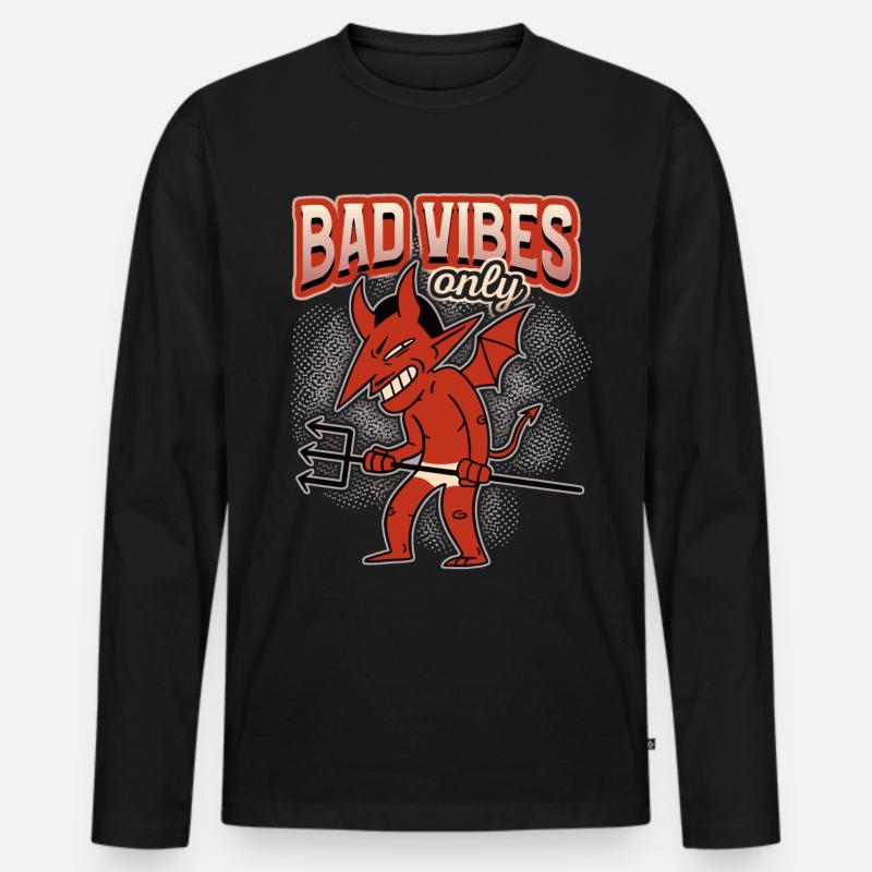 Funny saying with devil-devil, Devil Satan Men's Premium Organic Long Sleeve Shirt