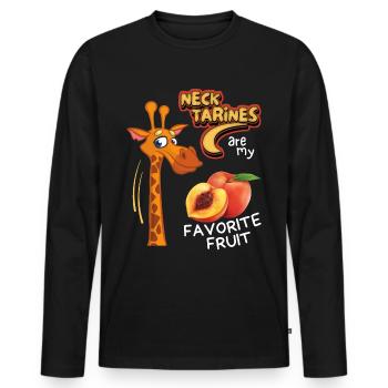 giraffe funny saying, cartoon giraffe, pun, - Men's Premium Organic Long Sleeve Shirt - black - Front - Nico (187cm)
