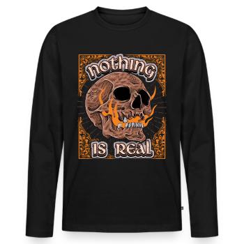 Skull Vintage Design Skull Skull Dicton - T-shirt manches longues Premium bio Homme - noir - Devant - Nico (187cm)