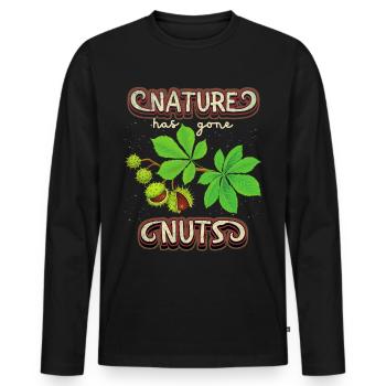 Autumn, Chestnut, Autumn, Environmental protection, Nature conservation - Men's Premium Organic Long Sleeve Shirt - black - Front - Nico (187cm)