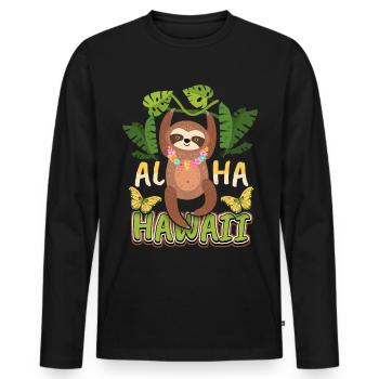 Sloth, Sloth, funny saying, - Men's Premium Organic Long Sleeve Shirt - black - Front - Nico (187cm)