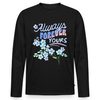 Forget-my-not, forget-me-not, Valentine's Day - Men's Premium Organic Long Sleeve Shirt - black - Front - Nico (187cm)