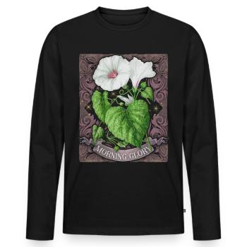 Field winds, winds, vintage botanical illustration - Men's Premium Organic Long Sleeve Shirt - black - Front - Nico (187cm)