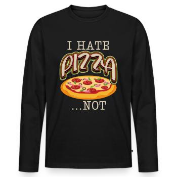 Drôle de pizzeria italienne, pizzeria italienne - T-shirt manches longues Premium bio Homme - noir - Devant - Nico (187cm)
