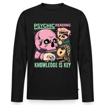 Diseuses de bonne aventure, occultisme, chiromancie, cartes de tarot - T-shirt manches longues Premium bio Homme - noir - Devant - Nico (187cm)