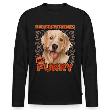 Golden Retriever, Golden Retriever Dog Saying - Men's Premium Organic Long Sleeve Shirt - black - Front - Nico (187cm)