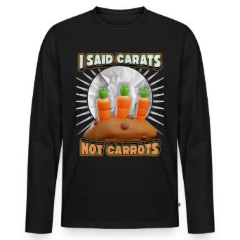Mariage, drôle de demande en mariage avec des carottes disant - T-shirt manches longues Premium bio Homme - noir - Devant - Nico (187cm)
