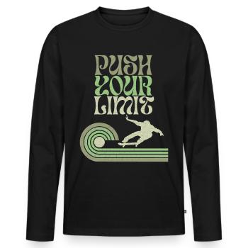 Skater Skating Skateboard Slogan - Men's Premium Organic Long Sleeve Shirt - black - Front - Nico (187cm)