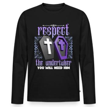 Drôle de Undertaker Dicton, Undertaker Saying - T-shirt manches longues Premium bio Homme - noir - Devant - Nico (187cm)