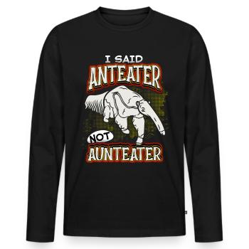 Fourmilier Fourmilier drôle disant pour tante, jeu de mots - T-shirt manches longues Premium bio Homme - noir - Devant - Nico (187cm)