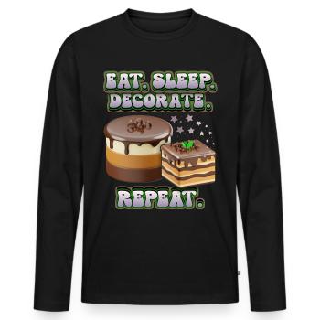 Cake decoration, cake and pie decorating, saying - Men's Premium Organic Long Sleeve Shirt - black - Front - Nico (187cm)
