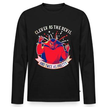 Devil-Devil funny saying, comic style - Men's Premium Organic Long Sleeve Shirt - black - Front - Nico (187cm)