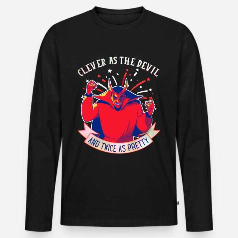 Devil-Devil funny saying, comic style Men's Premium Organic Long Sleeve Shirt
