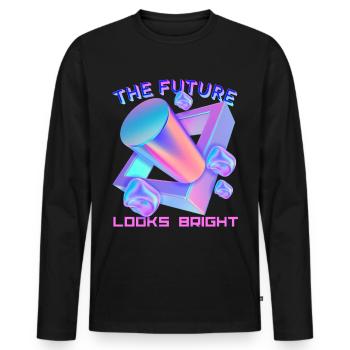 Futuristic shape, future design, funny saying - Men's Premium Organic Long Sleeve Shirt - black - Front - Nico (187cm)