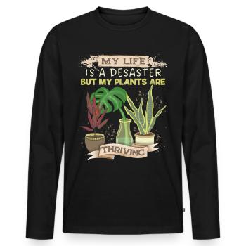 Plant-Daddy Plant-Mommy, lustiger Pflanzen Spruch - Männer Premium Bio Langarmshirt - Schwarz - Vorne - Nico (187cm)