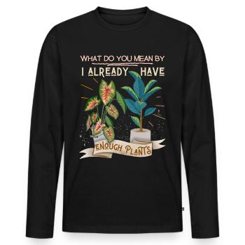 Plant-Daddy, Plant-Mommy, Plant Lover Plantes en pot - T-shirt manches longues Premium bio Homme - noir - Devant - Nico (187cm)