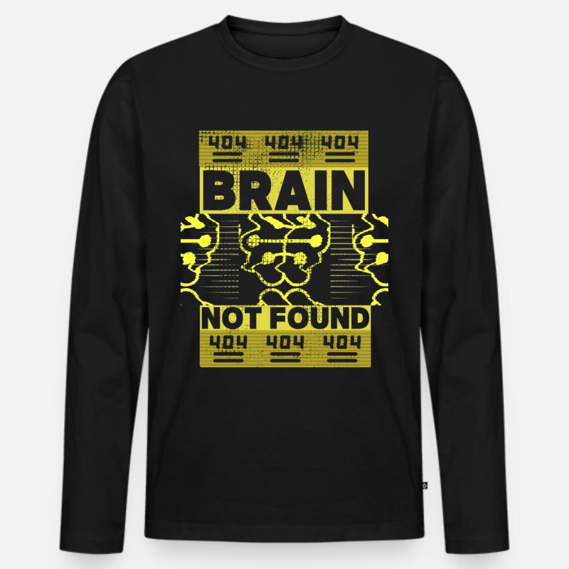 404-html error, Computer-Nerd, lustiger Spruch - Männer Premium Bio Langarmshirt - Schwarz