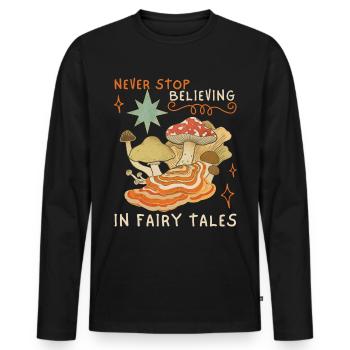 Contes de fées, contes de fées, faecore, champignons, drôle de dicton, - T-shirt manches longues Premium bio Homme - noir - Devant - Nico (187cm)