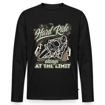 Motorradfahrer, Biker Design lustiger Spruch - Männer Premium Bio Langarmshirt - Schwarz - Vorne - Nico (187cm)
