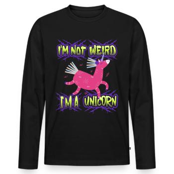 Kawaii unicorn, unicorns, funny saying - Men's Premium Organic Long Sleeve Shirt - black - Front - Nico (187cm)