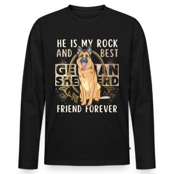 Deutscher Schäferhund, lustiger Spruch, Rassehund - Männer Premium Bio Langarmshirt - Schwarz - Vorne - Nico (187cm)