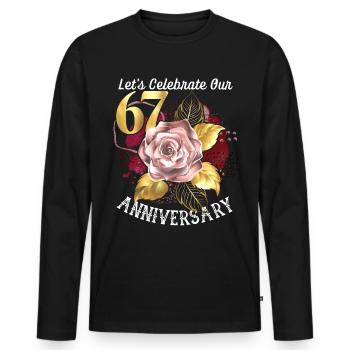 67th anniversary, anniversary celebration, wedding anniversary - Men's Premium Organic Long Sleeve Shirt - black - Front - Nico (187cm)