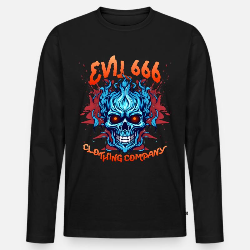 Devil Devil, Evil 666, Comic Devil Satan Saying Men's Premium Organic Long Sleeve Shirt
