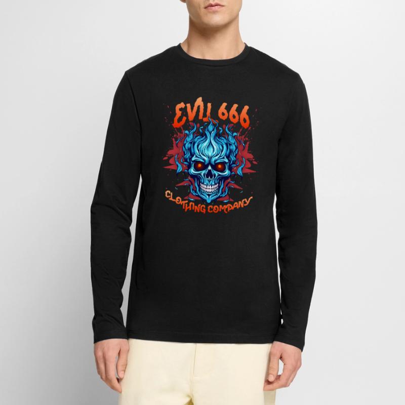 Devil Devil, Evil 666, Comic Devil Satan Saying Men's Premium Organic Long Sleeve Shirt