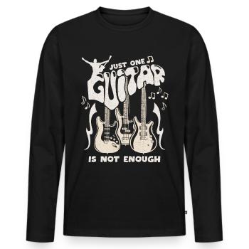 Guitar, Electric Guitar, Funny Saying, Guitar Player - Men's Premium Organic Long Sleeve Shirt - black - Front - Nico (187cm)