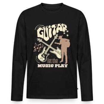 Guitare électrique, Musique country, Guitare, Guitariste - T-shirt manches longues Premium bio Homme - noir - Devant - Nico (187cm)
